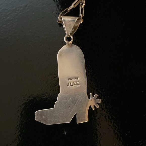 Sterling Silver Necklace J Lee Cowboy Boot - Picture 9 of 16